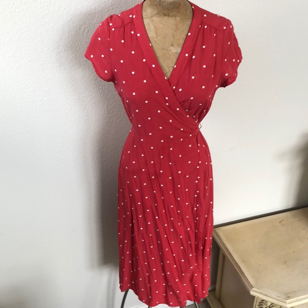 Red polka dot dress
